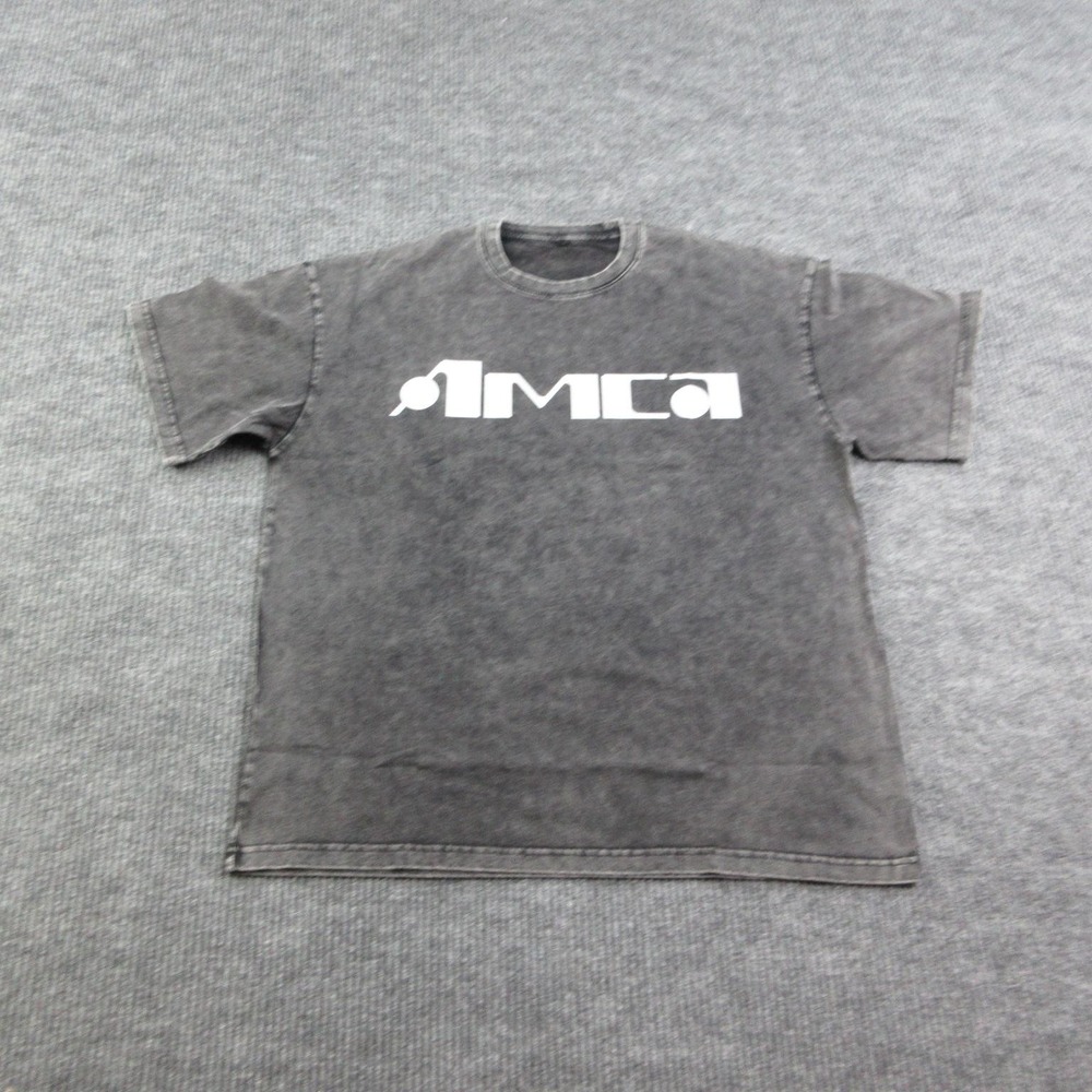 AMCA Logo Shirt Mens 2XL Black Short Sleeve Crew Neck Cotton Graphic Tee NWOT
